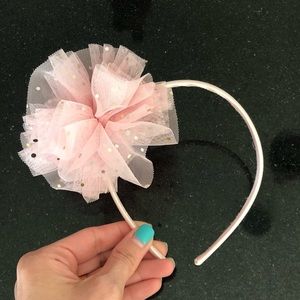 Pink gold polka dot headband